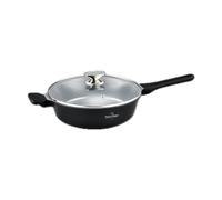 SWISS HAUS - Sartén Basel Premium Collection - Revestimiento cerámico antiadherente - Aluminio forjado - Apta para todo tipo de cocinas- Ø 26 cm - Con tapa negra
