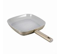 SWISS HAUS - Sartén grill de la colección Castillo Speiez - Revestimiento cerámico antiadherente - Libre de PFOA - Apta para todo tipo de cocinas- Ø 28 cm - Aluminio forjado champán