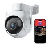 SwitchBot 3K Cámara Vigilancia WiFi Exterior, Búsqueda de Vídeo por IA, Alertas e Informes Diarios, Seguimiento Automático de 360º, 2,4 GHz, Alexa, Google Home y Home Assistant por RTSP