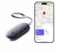SwitchBot Alarma de Seguridad Personal, 130dB Sirena con Luz LED Estroboscópica, Llavero de Autodefensa IP65 con Alertas de Ubicación, Ideal para Mujeres, Niños y Ancianos, Negro