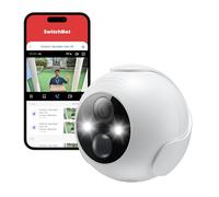 SwitchBot Cámara de seguridad inalámbrica 2K, cámara exterior impermeable con batería de 10000 mAh, visión nocturna de color, detección de movimiento humano/animal, compatible con Alexa (2K)