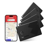 SwitchBot Cartera Buscador Tarjeta 4 Pack, Tarjeta Smart AirTag Compatible con Apple Find My (Solo iOS), Localizador Bluetooth para Llaves, Teléfonos, Equipaje, hasta 3 años de Batería