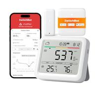 SwitchBot Detector de CO2 WiFi, medidor de CO2 con termómetro IP65, higrómetro y concentrador Mini, medidor de Calidad del Aire con Alarma de CO2, Sensor Bluetooth de CO2 con aplicación, 2 años de
