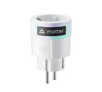 SwitchBot Enchufe Mini WLAN, adecuado para monitoreo del rendimiento, compatible con Alexa, Google Home, Apple Home y Home Assistant (a través de Matter), acceso remoto, control por voz, 16 A tipo F