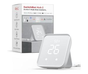 SwitchBot Hub 2, termómetro higrómetro WiFi, mando a distancia IR, mando a distancia inteligente y sensor de luz, conecta SwitchBot a Wi-Fi (2,4 GHz), compatible con Alexa&Google Assistant