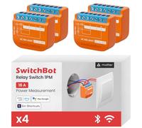 SwitchBot Interruptor de relé mate de 1 PM, interruptor WiFi compatible con Alexa/Apple Home/Google Home, módulo de interruptor de relé de medición de energía con repetidor Bluetooth integrado