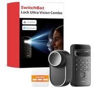 SwitchBot Lock Ultra, Cerradura Inteligente WiFi con Teclado con Reconocimiento Facial 3D, Huella Dactilar, Cerradura Electrónica con Batería Recargable, Admite Matter, Alexa, Google, IFTTT