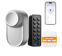 SwitchBot Lock Ultra, Cerradura Inteligente WiFi con Teclado De Pantalla Táctil, Huella Dactilar, Cerradura Electrónica con Batería Recargable, Compatible con Cilindro Europeo, Matter/Alexa/Google