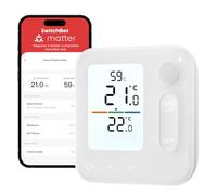 SwitchBot Panel de clima interior, termohigrómetro integrado, optimiza el control de la válvula del radiador, ahorro de energía y costes. Compatible con Apple Home & Home Assistant a través de Matter