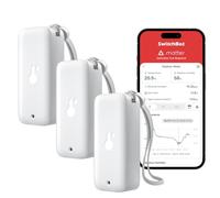 SwitchBot Termómetro Higrómetro Interior Exterior, Termómetro Bluetooth Exterior Medición de humedad, Termohigrómetro Preciso con APP, Memoria de Datos para Invernadero Bodega (Pack de 3)