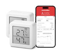 SwitchBot Termómetro higrómetro interior, higrómetro digital, Bluetooth, termohigrómetro con aplicación, punto de rocío/VPD/sensor de humedad absoluta (2 unidades)