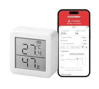 SwitchBot Termómetro Higrómetro Interior, Termómetro Exterior Bluetooth Medidor de Humedad con APP, Sensor de Punto de Rocío/VPD/Humedad Absoluta