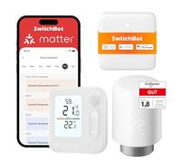 SwitchBot Termostato Inteligente para Radiador Combo Panel Matter, Control Mediante aplicación y Temporizador, Ahorro energético, fácil instalación, Compatible con Apple Home