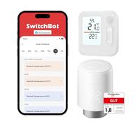 SwitchBot Termostato Inteligente para radiador, termostato Bluetooth con aplicación y programación, Ahorro de energía, Compatible con Alexa, Apple Home & Home Assistant (Requiere Hub