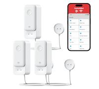 SwitchBot WiFi Sensor de Agua, Detector Inteligente de Fugas de Agua, 100dB Alertas Ajustables y de App, IP67 Impermeable, Detector Inalámbrico para Cocina, Baño, Sótano (Detector with Cable 3Pack)