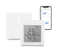 SwitchBot WiFi Termómetro higrómetro y concentrador mini, sensor de humedad digital Bluetooth con alerta inteligente y almacenamiento de datos, pantalla LCD termohigrómetro digital