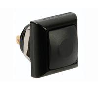 Switches info games - pulsador metálico cuadrado con tapa negra - 1p