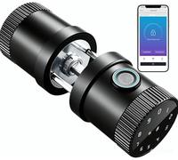 Swokely Smart Ball Lock 5 Métodos de Desbloqueo de Huellas Dactilares Función de Tarjeta IC IC Entrada sin Llave Bloqueo de Puerta Inteligente para un Grosor de la Puerta de 35-65 Mm de