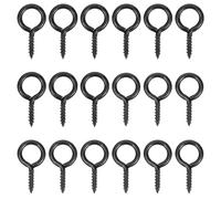 SWOOMEY 30 Ganchos de Ojo Tornillo Autorroscantes de Hierro Negro, Heavy Duty y Antioxidantes, para Colgar Objetos en Interiores, Paquete de 30 Piezas