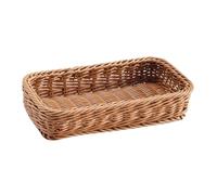 SWOOMEY Cesta de Almacenamiento de Plástico Marrón Tejida para Cubiertos y Botellas de Condimentos, Práctica y Resistente para Buffets y Ocasiones Informales