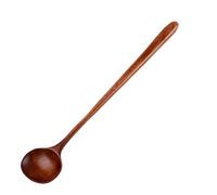 SWOOMEY Cucharas de Madera Mango Largo para Cocina y Sopa, 5 Piezas, Material Madera Café, Diseño Simple y Elegante, Cómodas y Fáciles de Limpiar para Restaurante y Hotel