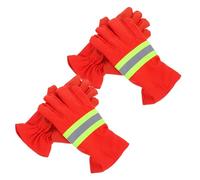 SWOOMEY Guantes de Bombero 2 Pares Algodón Naranja Ignífugos para Rescate