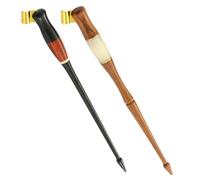 SWOOMEY Soporte para Pluma de Caligrafía Inglesa y Dibujo Manga, Portalápices Oblicuo de Madera con Brida de Latón Desmontable, Set de 2 para Cómics, Manga y Practicar Caligrafía