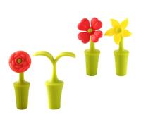 SWOOMEY Tapones de Silicona para Sellado Hermético Pack de 4 Piezas Diseño Creativo en Forma de Flor, Resistentes al Desgaste y Antióxido para Botellas de Vino