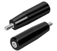 Swpeet 2 volantes giratorios de vástago roscado macho M8 x 80 mm, mango de máquina, mango de perilla giratoria, mango de manivela para fresadora, torno, amoladora, prensa de taladro
