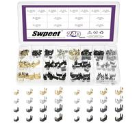Swpeet 240 Piezas Juego de Surte de Topes para Cremalleras #3#5#8#10 en 4 Colores, Topes Superiores e Inferiores, Set de Reparación para Topes Inferiores de Cremallera, Repuesto para Topes de