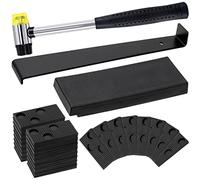 Swpeet 33 piezas de conjunto de montaje de suelo laminado, incluyendo martillo de doble cara resistente con mango antideslizante flexible, varilla de tracción mejorada con bloque de golpeo