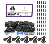 Swpeet 80Pcs 50MM / 2Inch negro acero al carbono hebilla tipo colgantes del agujero de la llave con el kit de tornillos, colgante de la placa del agujero de la llave para el marco de la imagen