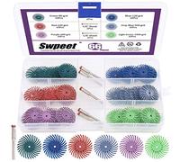 Swpeet Disco abrasivo con vástago 1/8 pulgadas para herramientas rotativas de limpieza y desbarbado (66 unidades, grano mixto 80/120/220/400/600/1000)