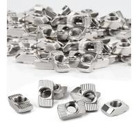 SWTYExt 120 Piezas Tuercas en T M5 Cabeza Martillo, Ranura de 6 mm, Rosca M5, Series 2020, Tuercas en T para Ranuras en T Cabeza de Martillo Acero al Carbono para Perfiles Aluminio(EU20 M5 × 10 × 6)