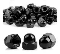 SWTYExt 50 Piezas Tuercas Bellota M4 Negro, Tapas de Cúpula DIN 1587