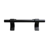 SXBHDM Manija negra para puerta de Granero, kit de herrajes para tirar de puerta corredera de alta resistencia para dormitorio, armario, baño y granja, cajón, cocina(19.6cm)