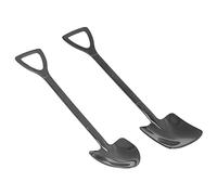 Sxhlseller 2 Cucharas de Pala de Acero Inoxidable, Cucharas de Postre, Fruta, Sandía, con Asas Ergonómicas, Superficie Brillante para Helado, Pastel, Gelatina, Aguanieve, Color Plateado (Traje negro