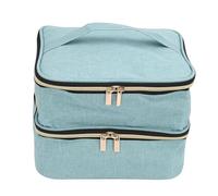 Sxhlseller Bolsa Organizadora de Esmalte de Uñas con Capacidad para 30 Botellas, Estuche de Almacenamiento de Manicura de Doble Capa con Divisores de Espuma para Lámpara de Esmalte de Gel y Kits de