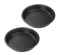 Sxhlseller Juego de 2 Moldes para Pizza de 10 Pulgadas, Bandeja para Hornear de Acero Al Carbono Antiadherente con Diseño Rizado Redondeado y Bordes Ligeramente Inclinados para una Distribución (6
