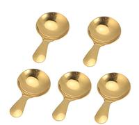 Sxhlseller Juego de 5 Cucharas para Helado de Acero Inoxidable 304, Mini Cucharas de Postre para té con Bordes Redondeados Pulidos para Uso en la Cocina en un Acabado de Metal Brillante de Color