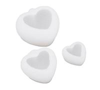 Sxhlseller Juego de Moldes de Silicona con Forma de Corazón de 3 Piezas, Tres Tamaños para Chocolate, Caramelo, Vela, Fondant, Decoración de Pasteles, Manualidades, Moldes Blancos para Uso en