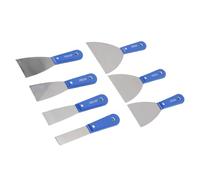 Sxhlseller Juego de Raspadores de Masilla de 7 Piezas con Bolsa de Almacenamiento, Herramientas de Espátula de Acero Al Carbono para Aplicar Yeso, Reparar Paneles de Yeso y Quitar Papel Tapiz de