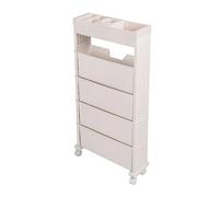 Sxhlseller Librería con Ruedas de Gran Capacidad |Estante de Almacenamiento Móvil Giratorio de 360° con Ruedas para Biblioteca de Dormitorio de Aula (Blanco Crema)