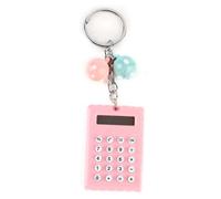 Sxhlseller Mini Calculadora de Bolsillo con Llavero, Pantalla de 8 (Pink) | Lindo llavero de calculadora de bolsillo con botones de silicona suave, regalo para niños y amigos