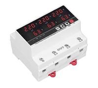 Sxhlseller Protector de Sobretensi贸n y Subtensi贸n Trif谩sico AC120V-300V 63A | Pantalla digital Corriente de voltaje en tiempo real, Apagado automático por sobrecarga, Montaje en riel DIN de 35 mm, Relé