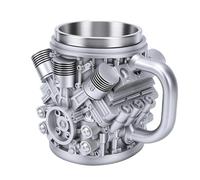 Sxhlseller Taza de café con Diseño de Motor 3D, Taza con Engranaje de Resina y Acero Inoxidable con Ergonómico para Mecánicos y Entusiastas de la Automoción Estilo V6 (V6)