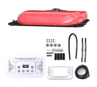 SXOIIVC Aire Acondicionado de Techo para Autocaravana, diseño monobloque, para semirremolques, con Control Remoto e iluminación, Giratorio, 6 Salidas de Aire, 24 V, Color Blanco y Rojo.