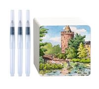 Sxutop 100 Hojas de Papel de Acuarela 300 g/m² Papel Acuarela Algodon Sueltas Tarjetas de Acuarelas 12 x 12 cm Bloc de Dibujo para DIY Tarjetas Postales, Blocs de Notas, Tarjeta de Felicitación