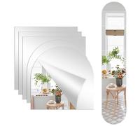 SYCEES Espejos Adhesivos para Pared, Forma SemiCírculo, 30cm, 5 Piezas