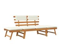 SYDE Banco de Jardín 190 cm Madera de Acacia | Convertible en Sofá Cama, Cojines Extraíbles Lavables, Resistente a la Intemperie